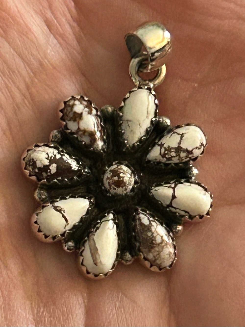 Gorgeous Whitehorse Flower Cluster Pendant in Sterling Silver